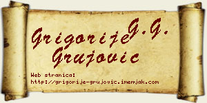 Grigorije Grujović vizit kartica